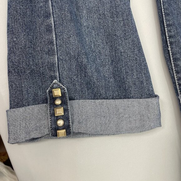 Nine West Eastend Capri Jeans Cropped Roll Cuff Denim Womens 12 - Picture 5 of 12